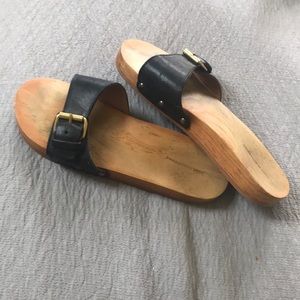 Isabel Marant wood and leather sandals 38